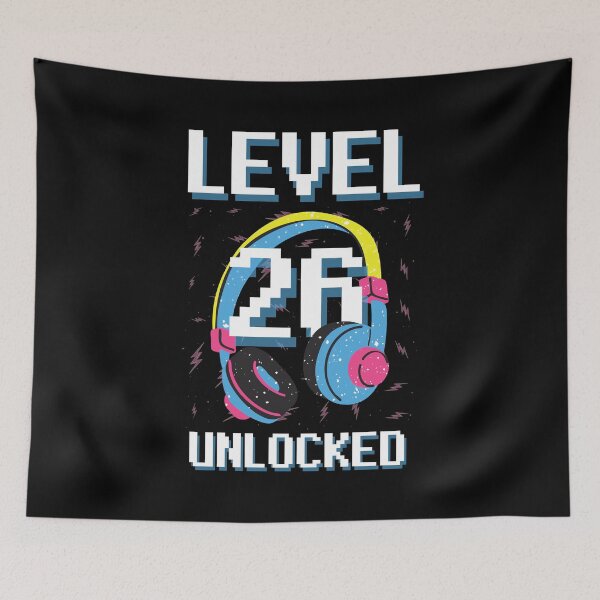 Item preview, Level 26 Unlocked Gaming Birthday Shirt With Age designed and sold by Sutra-Lotus-Co.