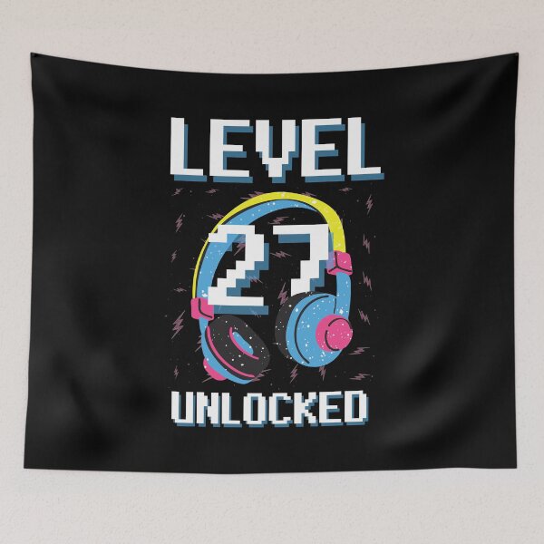 Item preview, Level 27 Unlocked Gaming Birthday Shirt With Age designed and sold by Sutra-Lotus-Co.