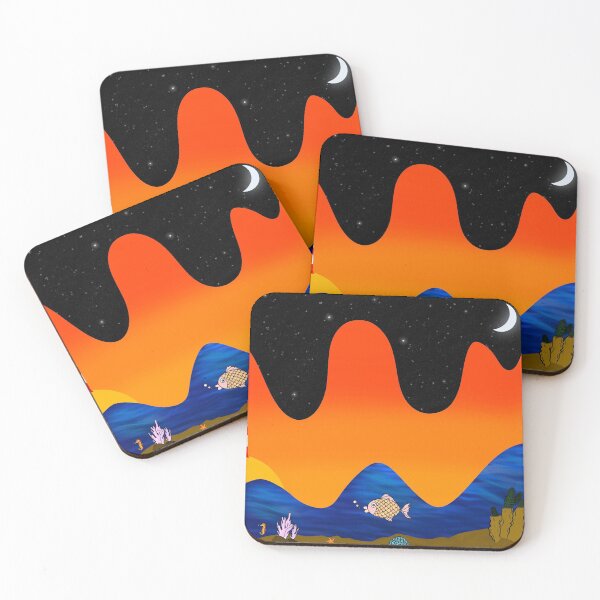 Item preview, Abstract night sea sun scene designed and sold by miarobyn.