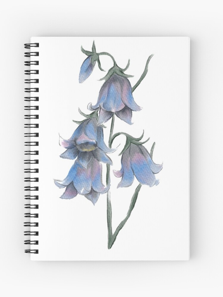 Cuaderno de espiral «Flor de campana azul. Flor de campo mágico encantada.»  de HobyAdventures | Redbubble