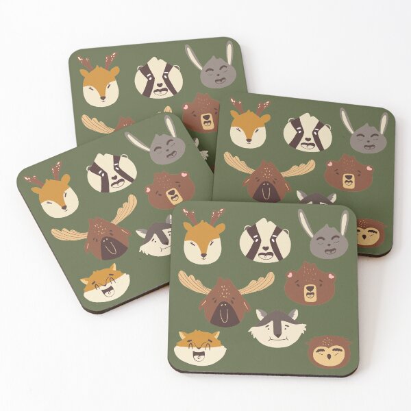 Item preview, Cute Cartoon Brown and Tan Woodland Animals designed and sold by TheRainbowRoom.