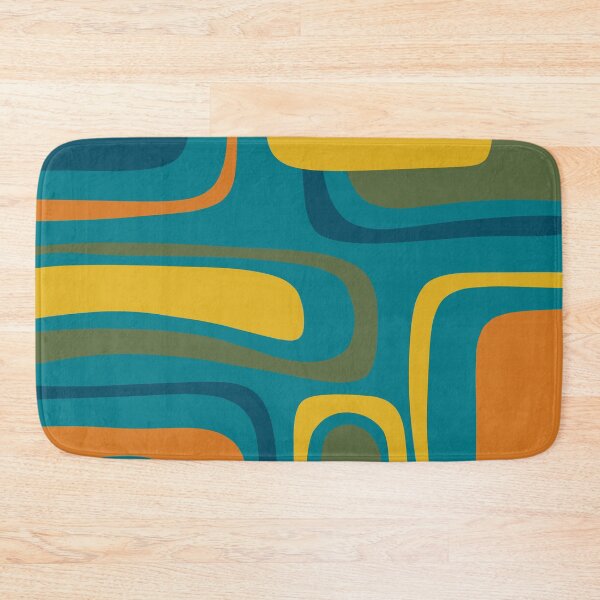 Item preview, Palm Springs Retro Midcentury Modern Abstract Pattern in Moroccan Orange, Mustard, Olive, Blue, and Teal designed and sold by kierkegaard.