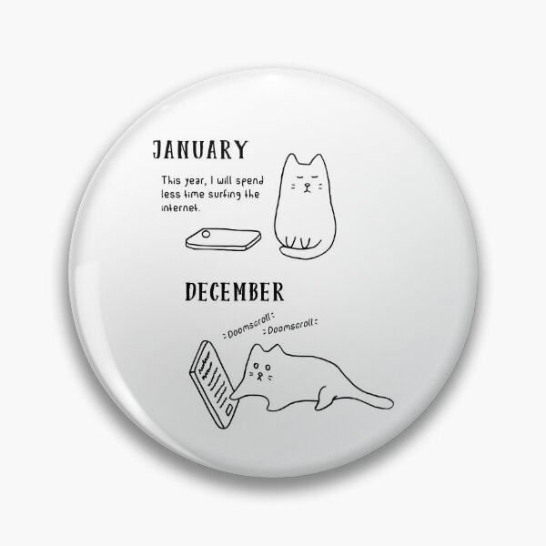 Item preview, Doomscrolling Cat - New Year’s Resolution (White) designed and sold by ImperfectLife.