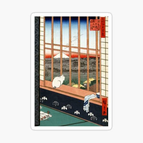 Hiroshige Asakusa Ricefields and Torinomachi Festival Sticker
