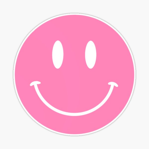 Large Pink and White Smiley Face - Preppy Aesthetic Decor Water