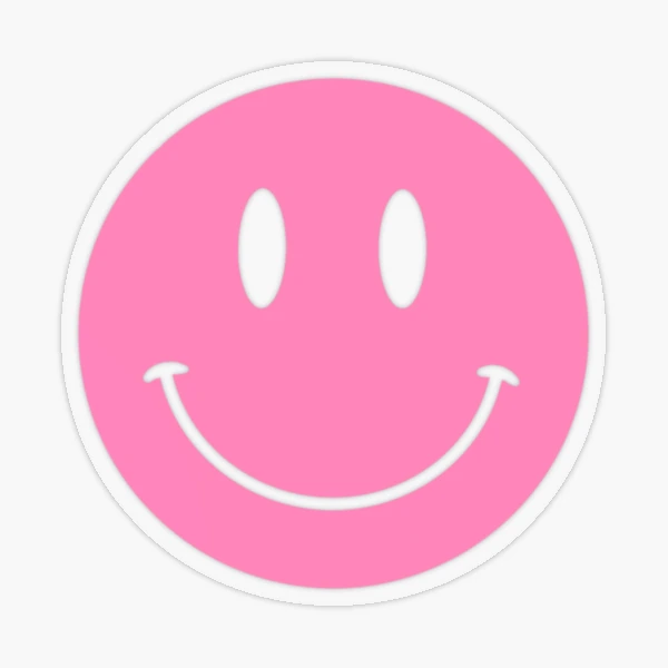 Large Pink and Red Vsco Smiley Face Pattern - Preppy Aesthetic