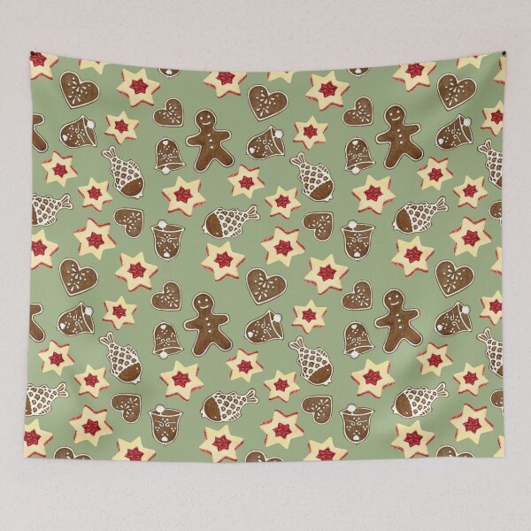 Item preview, Watercolor gingerbread pattern designed and sold by MadameCat-Art.