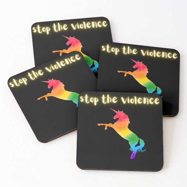 Item preview, Glee "Stop The Violence" Unicorn/Pride Art designed and sold by BabyCupcakes.