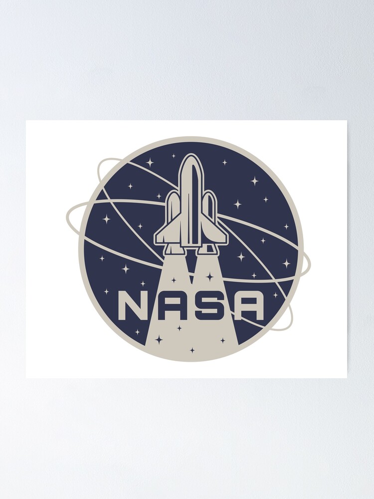 Retro NASA Logo Design; Sticker, Mask, Tee Poster for Sale by