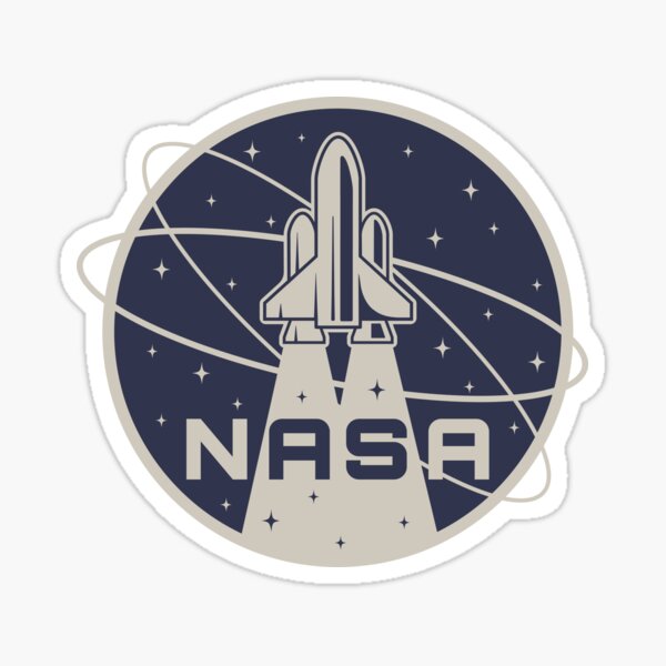 Diseño de logotipo retro de la NASA; Pegatina, máscara, camiseta Pegatina