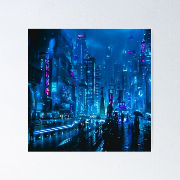 Item preview, Cyberpunk Sci Fi City designed and sold by SofiaStutio.