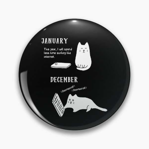 Item preview, Doomscrolling Cat - New Year’s Resolution (Black) designed and sold by ImperfectLife.