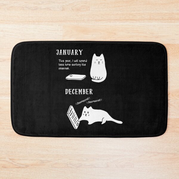 Item preview, Doomscrolling Cat - New Year’s Resolution (Black) designed and sold by ImperfectLife.