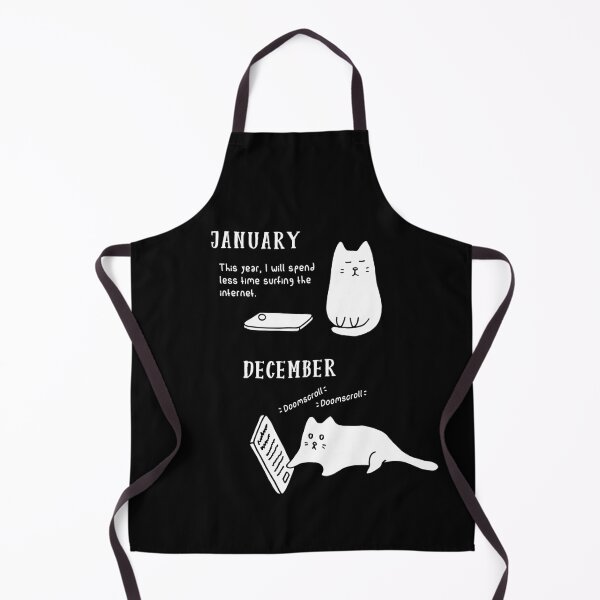 Item preview, Doomscrolling Cat - New Year’s Resolution (Black) designed and sold by ImperfectLife.