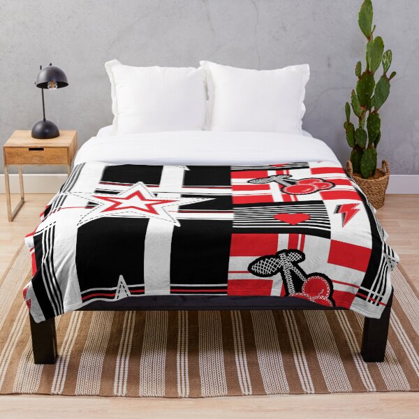Item preview, Patchwork Love en Blanco y Negro y Rojo designed and sold by J Teachey.