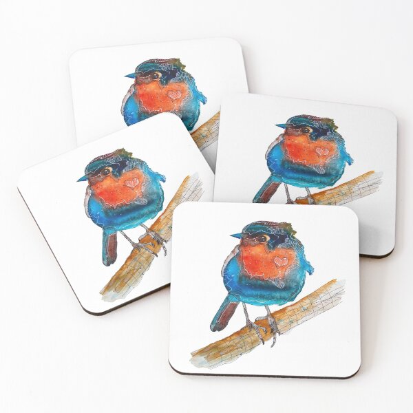 Artikelvorschau,  Snow Robin Aquarell entworfen und verkauft von Pintarrajearte.