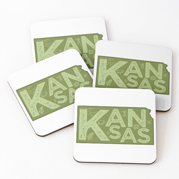 Item preview, Kansas Map Typography Green designed and sold by HelloGentry.