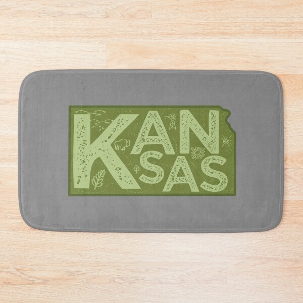 Item preview, Kansas Map Typography Green designed and sold by HelloGentry.