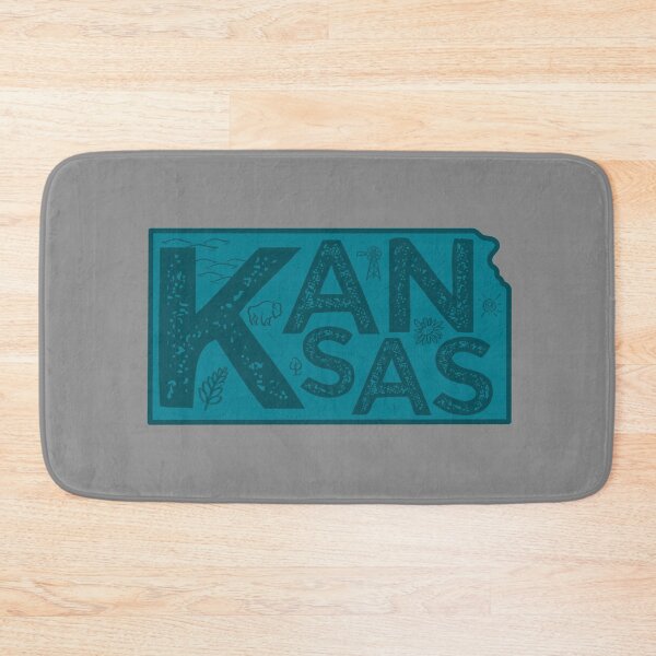 Item preview, Kansas Map Typography Navy designed and sold by HelloGentry.