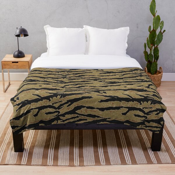 Tiger Stripe Camouflage Throw Blanket By Britkek Redbubble