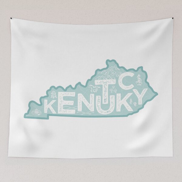Item preview, Kentucky Map Typography Blue designed and sold by HelloGentry.