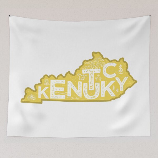 Item preview, Kentucky Map Typography Gold designed and sold by HelloGentry.