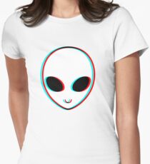 Trippy Alien Tailliertes T-Shirt für Frauen