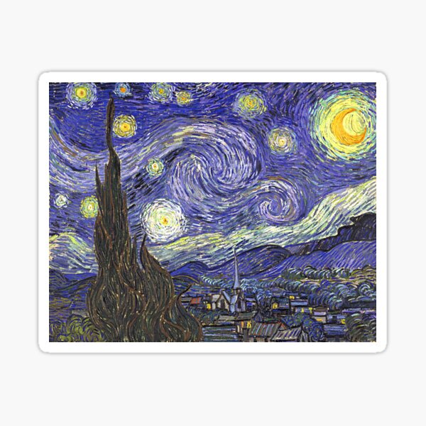'Starry Night' by Vincent Van Gogh (Reproduction) Sticker