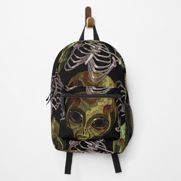 Item preview, Alien head and skeleton, halloween seamless pattern designed and sold by matrioshka.