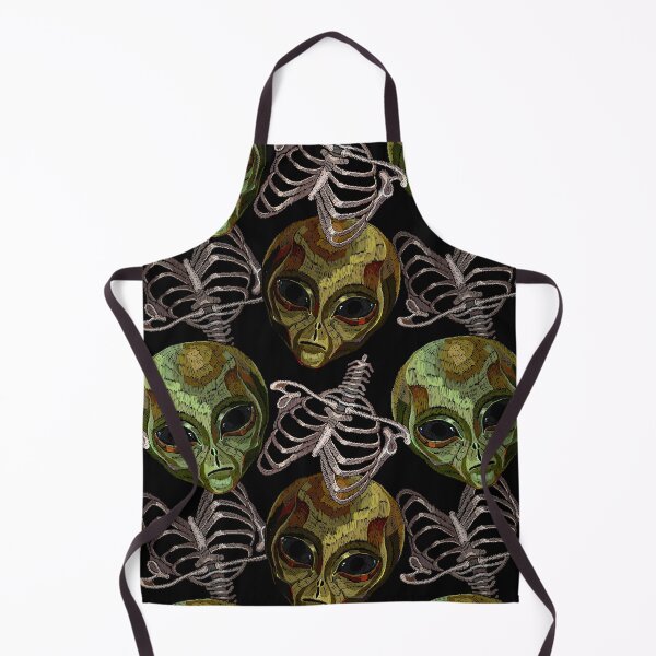 Item preview, Alien head and skeleton, halloween seamless pattern designed and sold by matrioshka.