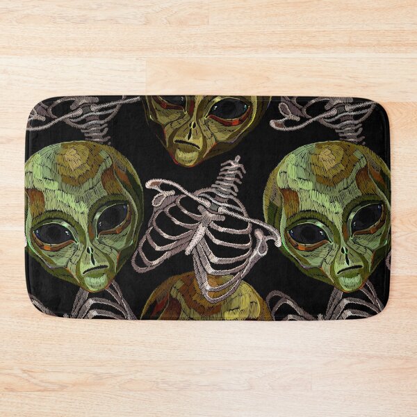 Item preview, Alien head and skeleton, halloween seamless pattern designed and sold by matrioshka.