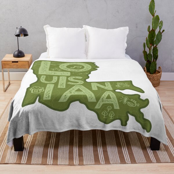 Artikelvorschau, Louisiana Map Typography Grün entworfen und verkauft von HelloGentry.