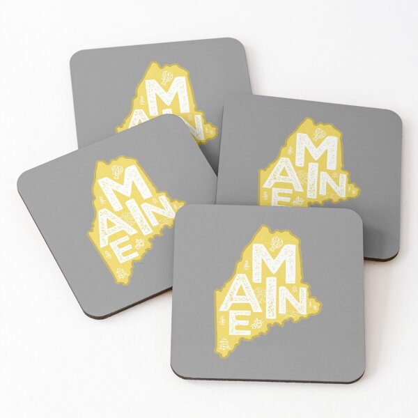 Item preview, Maine Map Typography Gold designed and sold by HelloGentry.