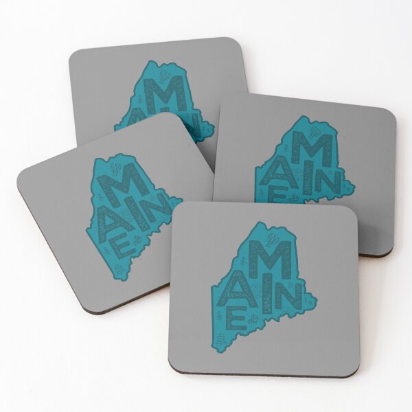 Item preview, Maine Map Typography Navy designed and sold by HelloGentry.