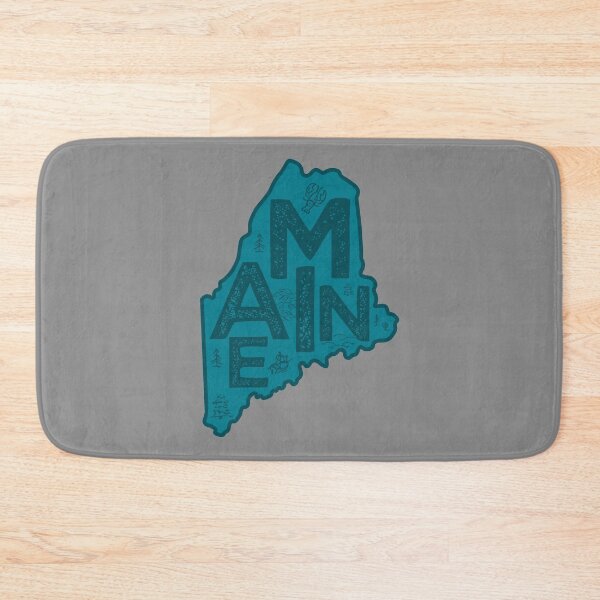 Item preview, Maine Map Typography Navy designed and sold by HelloGentry.