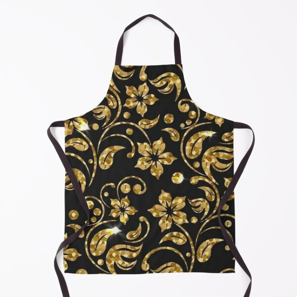 Item preview, Gold flower pattern with black background designed and sold by astrunb5.