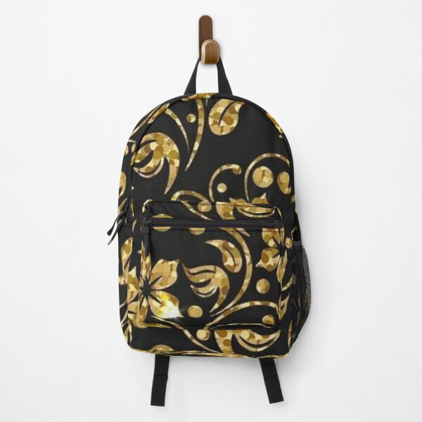 Item preview, Gold flower pattern with black background designed and sold by astrunb5.