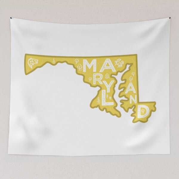 Item preview, Maryland Map Typography Gold designed and sold by HelloGentry.