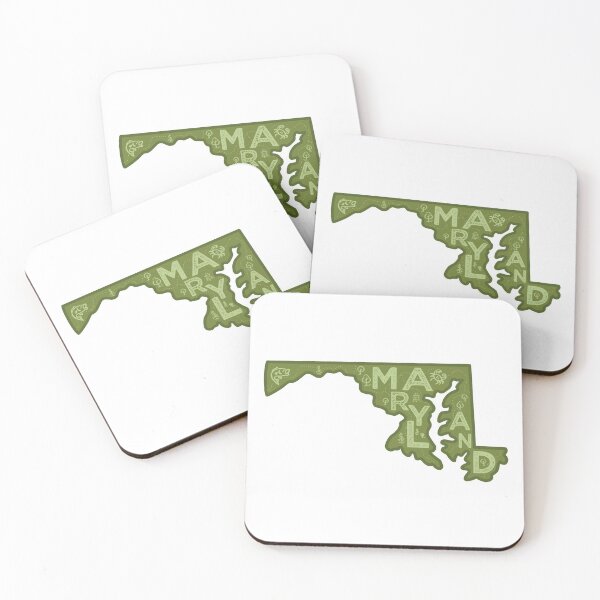 Item preview, Maryland Map Typography Green designed and sold by HelloGentry.