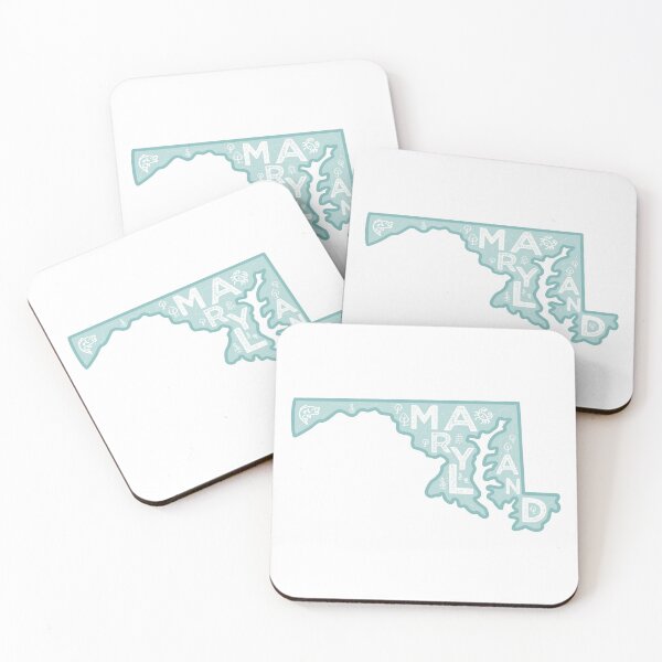 Item preview, Maryland Map Typography Blue designed and sold by HelloGentry.