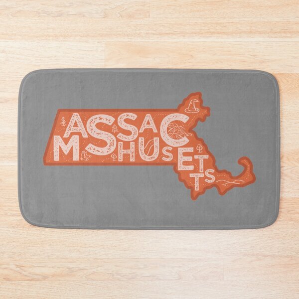 Item preview, Massachusetts Map Typography Red designed and sold by HelloGentry.