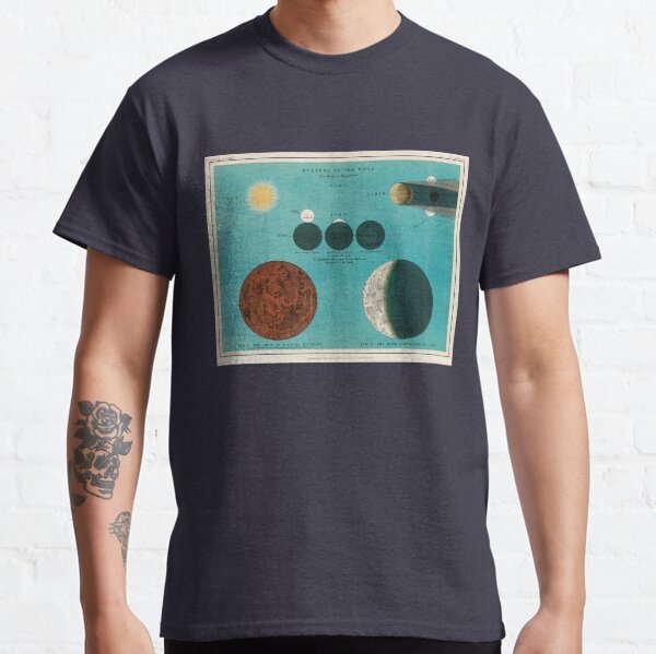 Antique Celestial Moon Phase Astronomy Chart Lithograph Eclipse of the Moon Classic T-Shirt