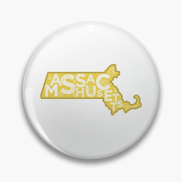 Item preview, Massachusetts Map Typography Gold designed and sold by HelloGentry.