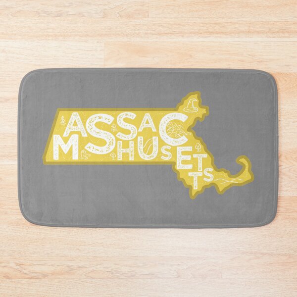 Item preview, Massachusetts Map Typography Gold designed and sold by HelloGentry.