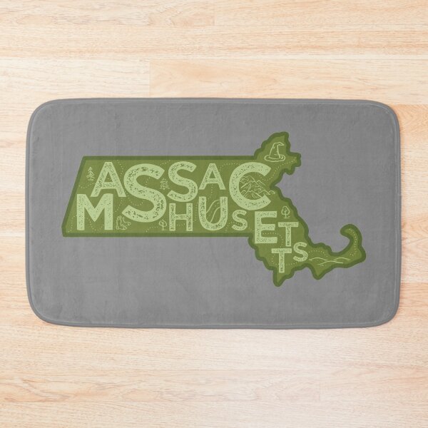 Item preview, Massachusetts Map Typography Green designed and sold by HelloGentry.