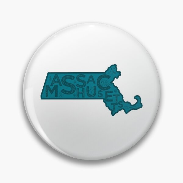 Item preview, Massachusetts Map Typography Navy designed and sold by HelloGentry.