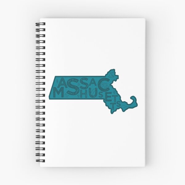 Item preview, Massachusetts Map Typography Navy designed and sold by HelloGentry.