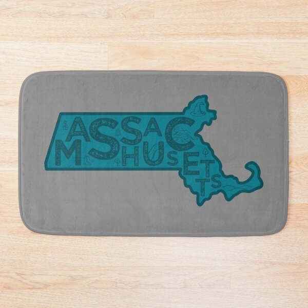 Item preview, Massachusetts Map Typography Navy designed and sold by HelloGentry.