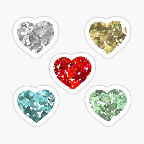 Heart Gem Stickers