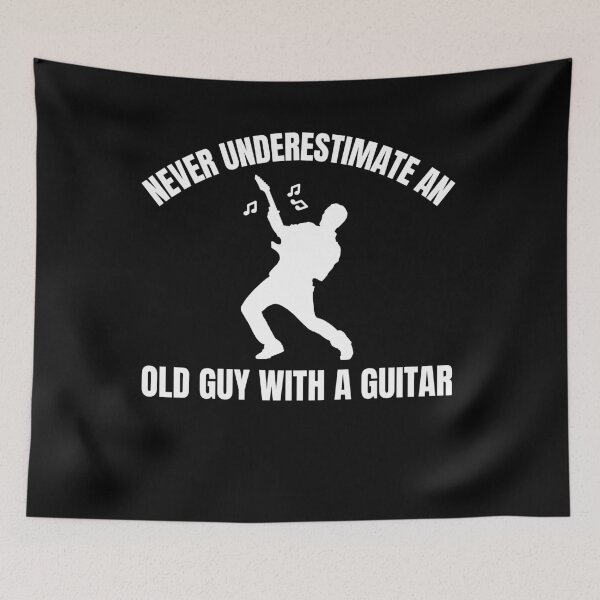 Item preview, Never Underestimate An Old Guy With A Guitar designed and sold by TeePartyHost.